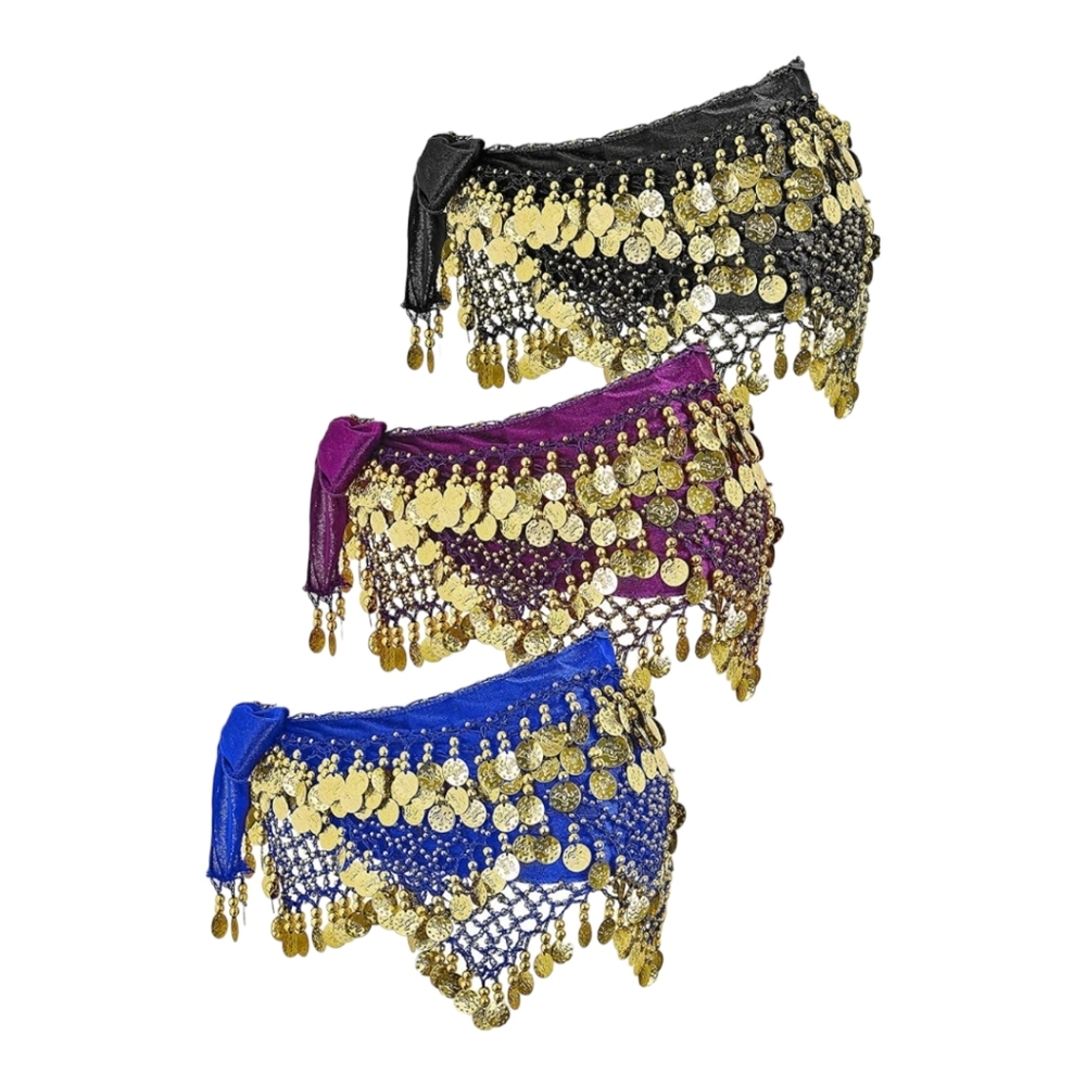 Bellydance Coin Belt - 1 BLUE Color Left